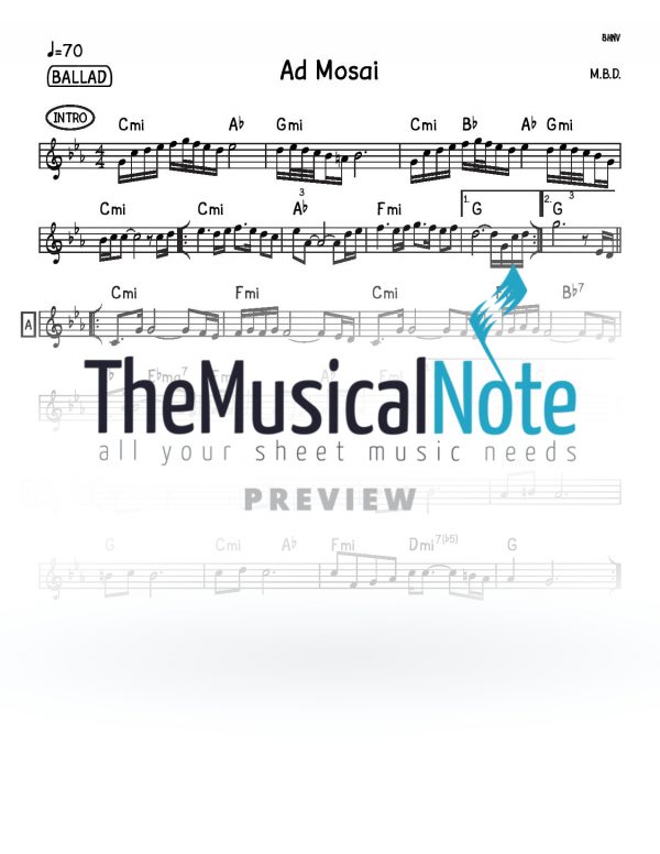 Ad Mosai MBD Music Sheet