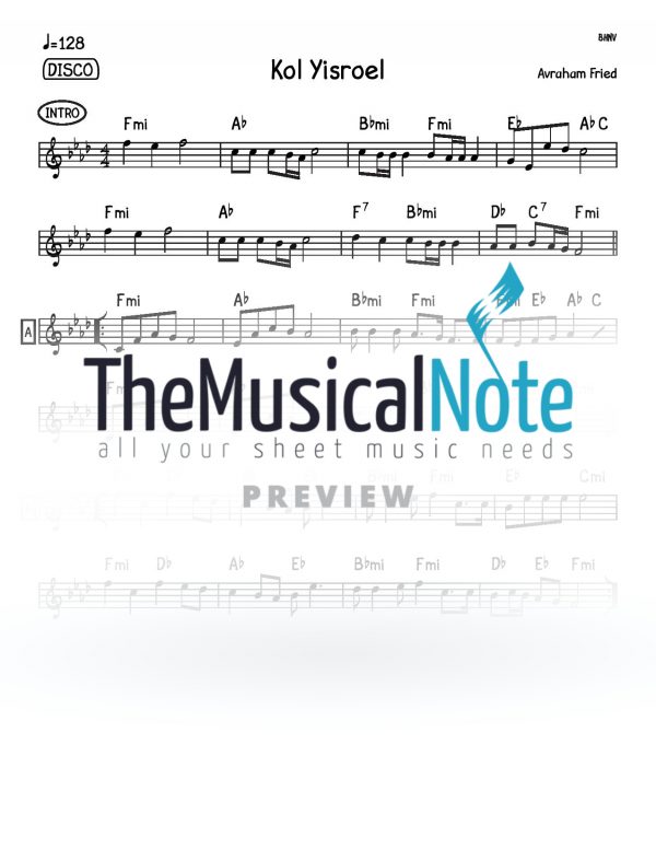 Kol Yisroel Avraham Fried Music Sheet