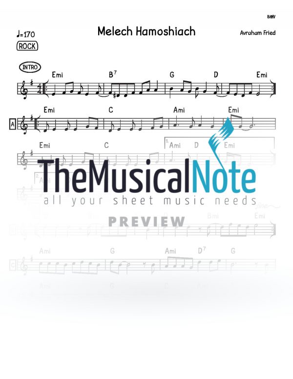 Melech Hamoshiach Avraham Fried Music Sheet