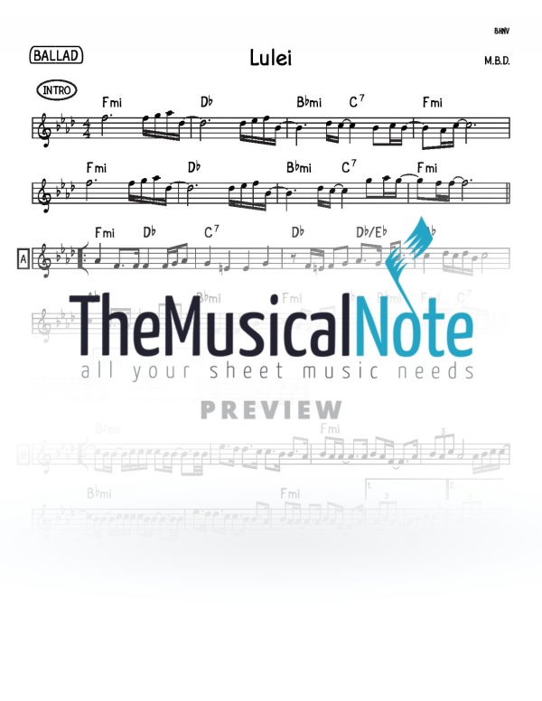 Lulei MBD Music Sheet