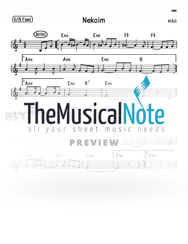 Nekoim MBD Music Sheet