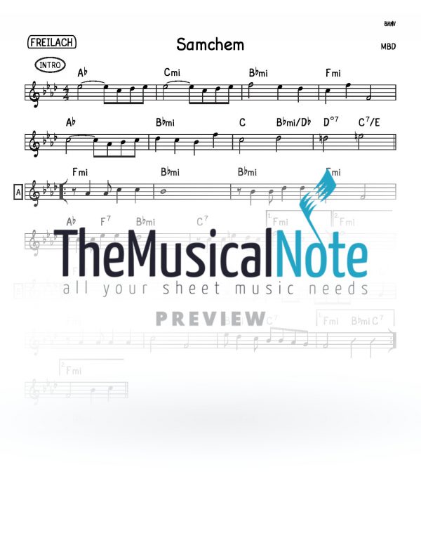 Samchem MBD Music Sheet