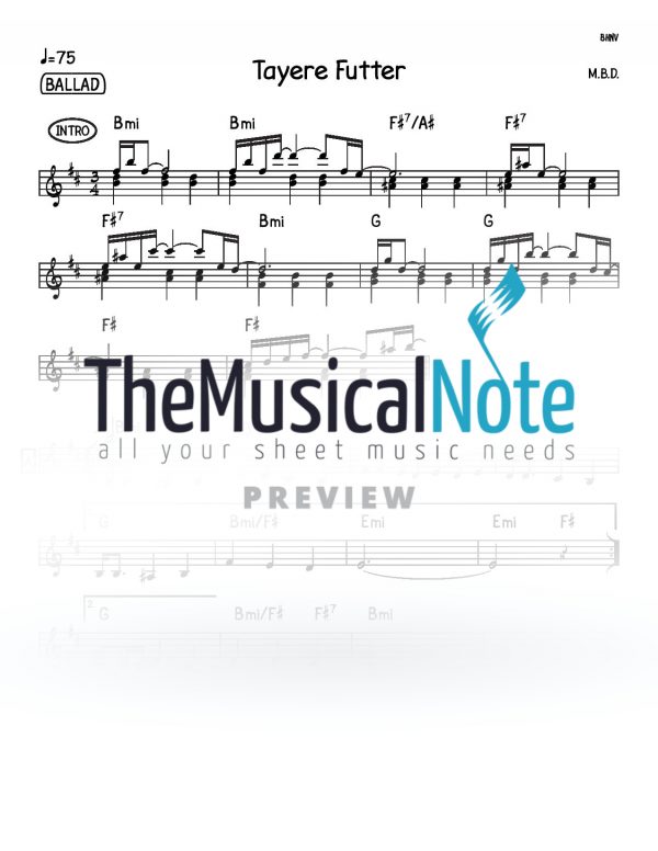 Tayere Futter MBD Music Sheet