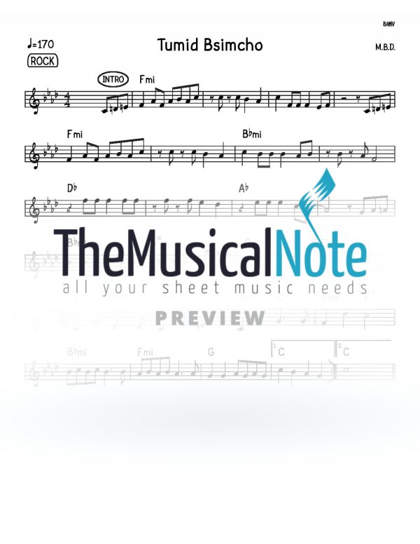 Tumid Bsimcho MBD Music Sheet