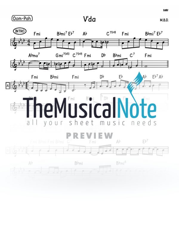 Vda MBD Music Sheet