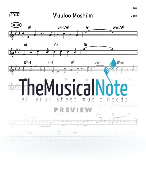 Vuloo Moshiim MBD Music Sheet