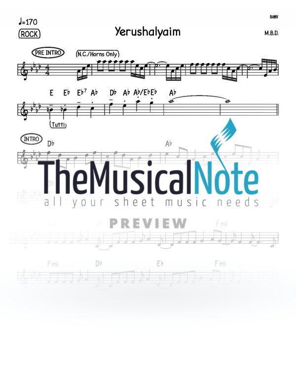 Yerushalayim MBD Music Sheet