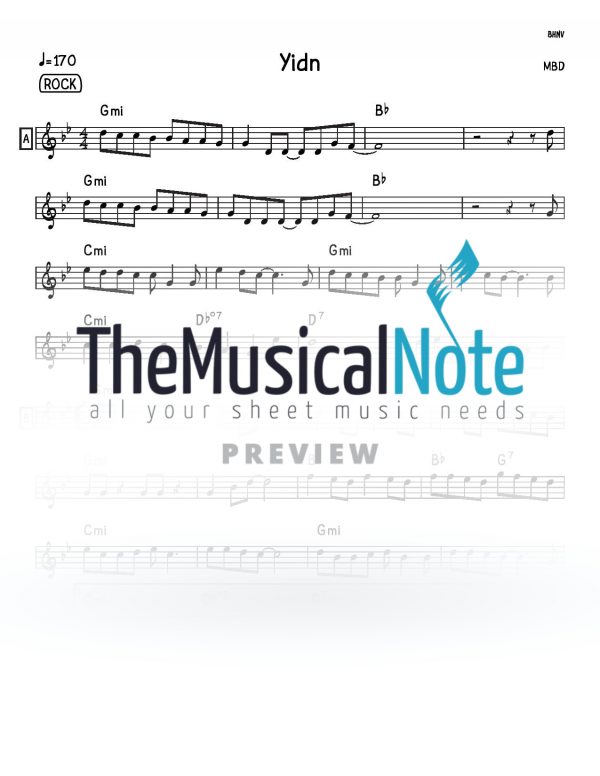 Yidn MBD Music Sheet