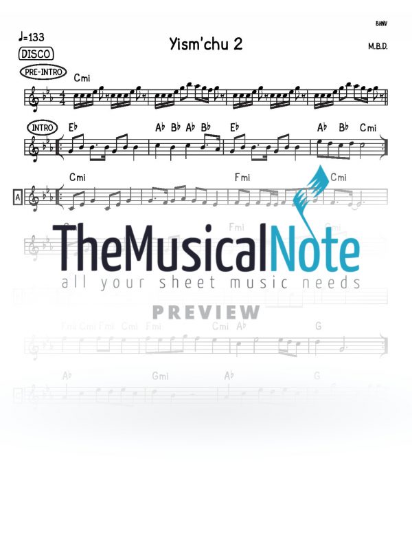 Yismchu 2 MBD Music Sheet