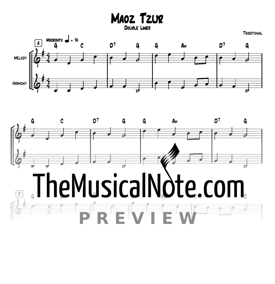 Maoz Tzur - Traditional - 2 Liner